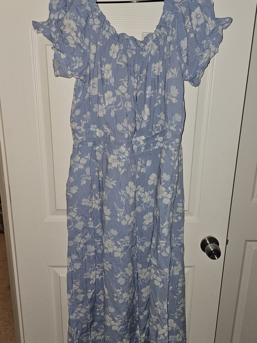 Old Navy Light Blue Floral Maxi Dress